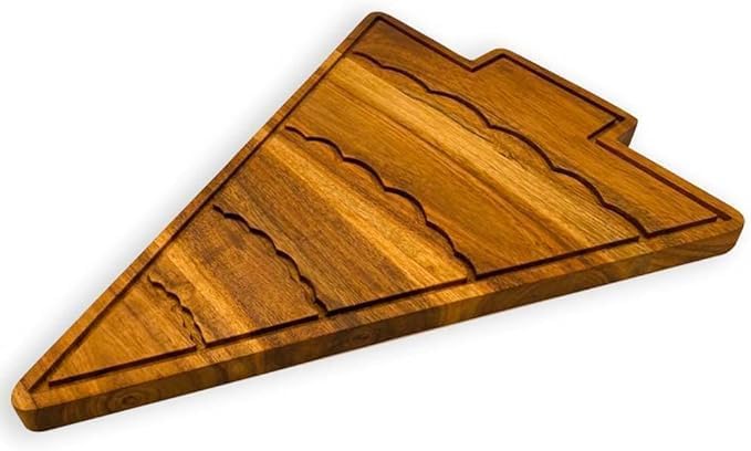 Christmas Tree Shaped Wood Cutting Chopping Board for Kitchen, Wooden Charcuterie Platter, Decorative Serving Tray, Cheese Boards,Christmas Gift 37.3L x 22.6W cm Natural Wood Brown