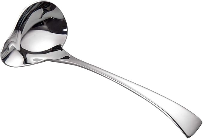 IMEEA Small Sauce Ladle with Pouring Spout 18/10 Stainless Steel Sauce Drizzle Spoon, 7inch