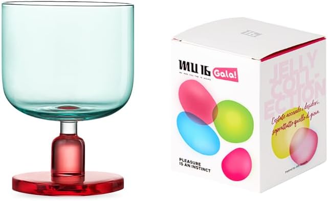 MU16 Jelly Collection short wine glass Crystal Wine Glasses, 11.2 oz – Lead-Free Drinking Glasses for Easter, Parties, Weddings, and Anniversaries Azure Raspberry