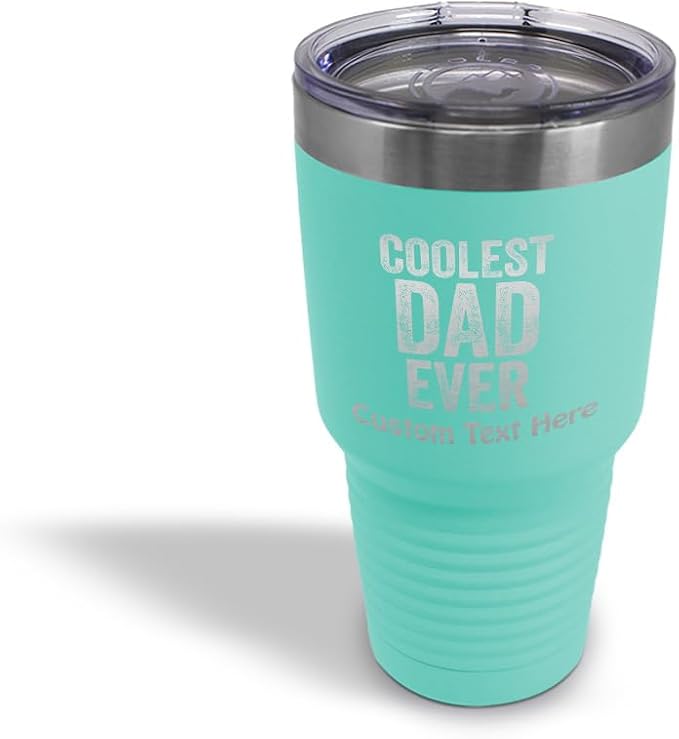 Custom Tumblera Tumblers Travel Mugs Coolest Dad Ever C Family & Friends Dad Insulated Drinkware Personalized Tumbler Cups Coffee Tumbler Engraved Stainless-Steel 30 Oz Chill Personalized Text Here