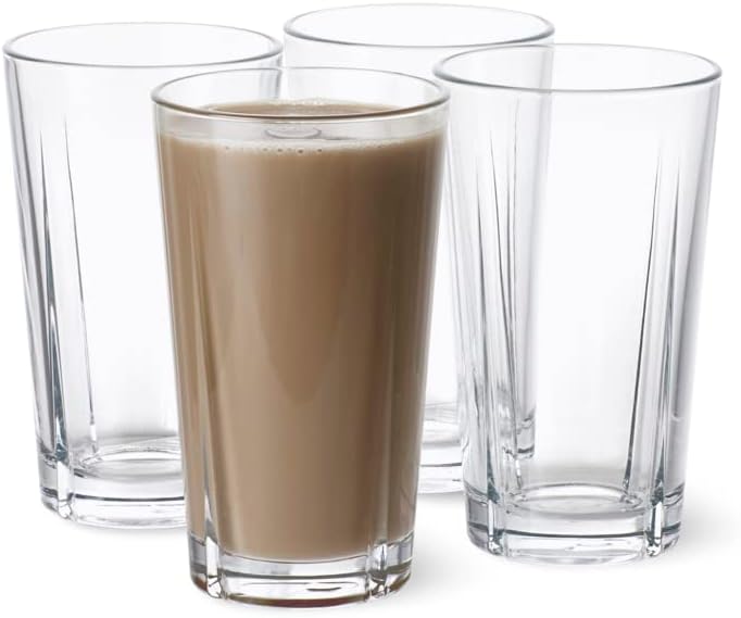 Rosendahl Grand Cru Cafe Glass, Clear, 5.3" H x 3.1" D, 12.5 oz, Set of 4, Designed by Erik Bagger, Gift Box Included