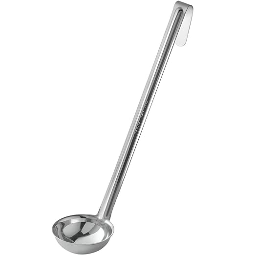 OCS Parts Pro Series Stainless Steel Culinary Ladle | 2-Ounce | One-Piece Dishwasher Safe Home, Restaurant, Buffet and Catering Serving Ladle for Sauces, Soup, Gravy, and Salad Dressing