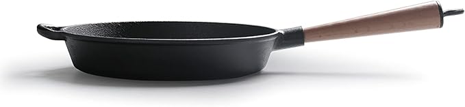 LI-GELISI Pre-Seasoned Cast Iron Round Griddle, 10.2 Inch, Non-Stick, Oven Safe