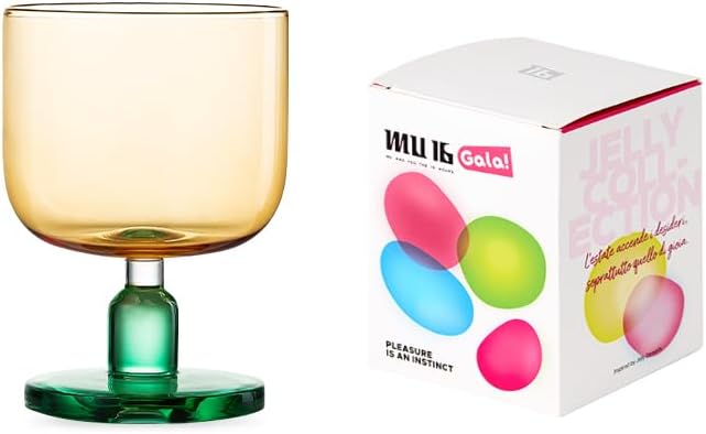 MU16 Jelly Collection short wine glass Crystal Wine Glasses, 11.2 oz – Lead-Free Drinking Glasses for Easter, Parties, Weddings, and Anniversaries Citrus Fizz