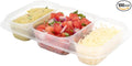 Restaurantware TRAYS ONLY: Futura 15.2 Ounce Trays For Containers, 100 Microwavable Trays For 24, 34, & 44 Ounce Containers - Containers Sold Separately, 3 Compartments, Clear Plastic Food Trays