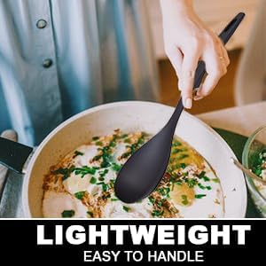 Cooking Spoon 12.2” – Lightweight Nylon Ladle, Non-Slip Grip, BPA-Free, Heat-Resistant 410°F, Nonstick Safe, Made in Japan