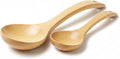 2 Pack Wooden Ladle Set (Large & Small) – Handmade Long Handle Soup Ladles for Cooking & Serving, Natural Wood Kitchen Cookware