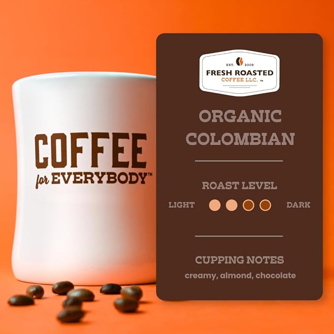 Fresh Roasted Coffee, Organic Colombian | USDA Organic, 100% Single Origin, Kosher | Medium Roast 72 Pods for K Cup Brewers
