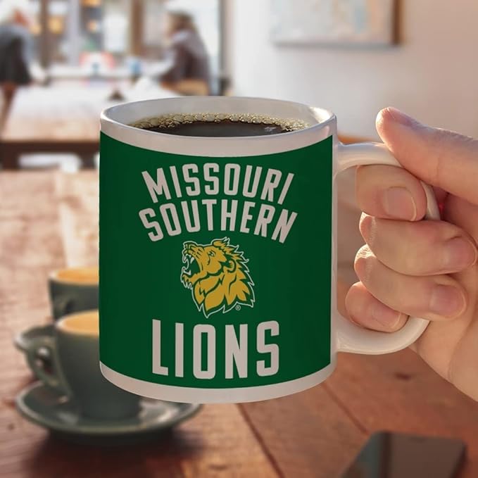Missouri Southern State University Lions Logo Ceramic Coffee Mug, Novelty Gift Mugs for Coffee, Tea and Hot Drinks, 11oz, White