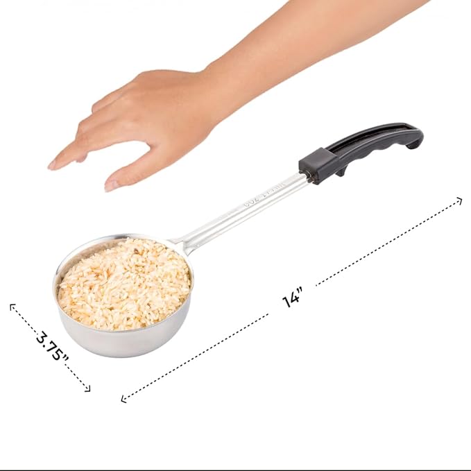 Restaurantware Met Lux 6 Ounce Portion Ladle 1 With Black Handle Portion Serving Spoon - Does Not Corrode Dishwashable Stainless Steel Portion Control Serving Utensil Multipurpose