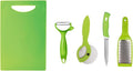 Anjali 5-Piece Kitchen Tool Set – Chopping Board, Cheese Grater, Peeler, 9" Utility Knife & Pizza Cutter | Essential Cooking Tools for Slicing, Peeling, Grating & Cutting