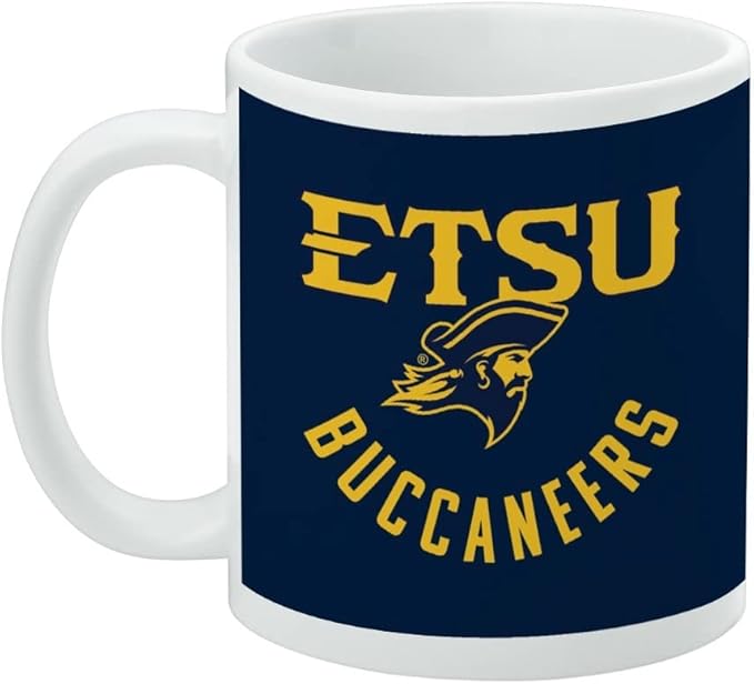 ETSU Buccaneers Ceramic Coffee Mug, Novelty Gift Mugs for Coffee, Tea and Hot Drinks, 11oz, White
