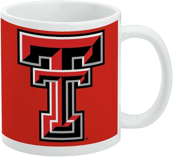 Texas Tech University Raiders Logo Ceramic Coffee Mug, Novelty Gift Mugs for Coffee, Tea and Hot Drinks, 11oz, White