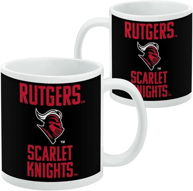 Rutgers University Scarlet Knights Ceramic Coffee Mug, Novelty Gift Mugs for Coffee, Tea and Hot Drinks, 11oz, White