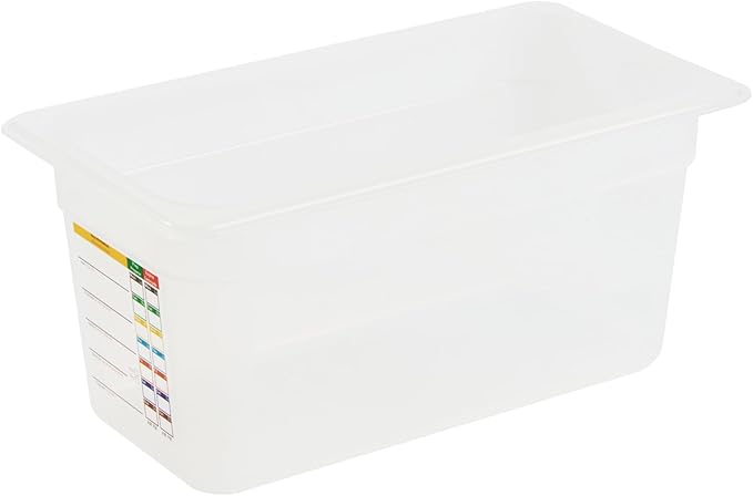 Restaurantware Food Pans Pack of 10 Plastic Rectangle Food Containers 1/3 Size with Traceability Label, Storage Containers Dishwashable Hot Cold Friendly for Restaurants Buffet Commercial Use