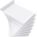 Lifewit Plastic Serving Tray for Party Supplies, 8 Pcs White Trays for Serving Food, Reusable Platter for Buffet, Fruit, Charcuterie, Snack, Rectangle, Holiday Christmas Essentials, BPA Free