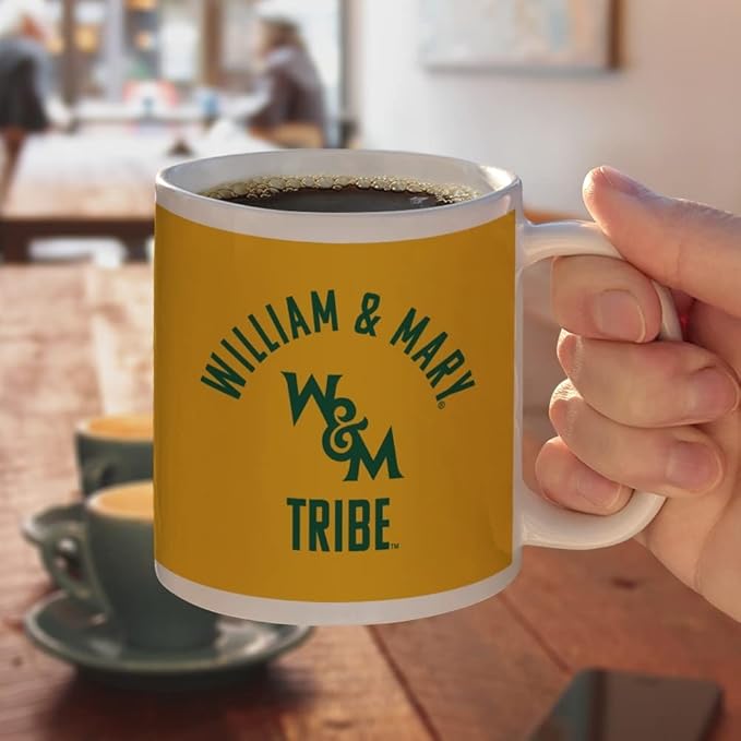 College of William & Mary Tribe Ceramic Coffee Mug, Novelty Gift Mugs for Coffee, Tea and Hot Drinks, 11oz, White