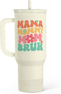Mom Tumbler with Handle 40oz, Mama Mommy Mom Bruh Cup Stainless Steel Insulated Tumblers Coffee Travel Mugs, Gifts for Moms from Daughter Son, Best Mother Gift for Birthday Christmas Mothers Day