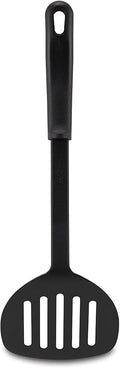 AME D'ESSENCE Turner Round Slotted Spatula 12 inch Black Nylon 410ºF Heat Resistant Spatula with Ergonomic Handle Kitchen Gadgets for Frying