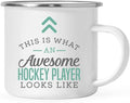 Andaz Press 11oz. Stainless Steel Campfire Coffee Mug Gift, This is What an Awesome Hockey Player Looks Like, 1-Pack, Birthday Gift Ideas Coworker Him Her, Includes Gift Box