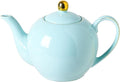 30oz Blue Porcelain Teapot, Ceramic Teapot with Gold Trim, Elegant Teapot for Loose Leaf Tea & Tea Bags, Tea Party Essential