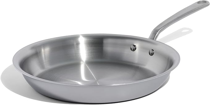 Made In Cookware - 12-Inch Stainless Steel Frying Pan - 5 Ply Stainless Clad - Professional Cookware - Crafted in Italy - Induction Compatible