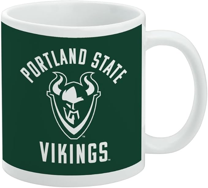Portland State University Vikings Logo Ceramic Coffee Mug, Novelty Gift Mugs for Coffee, Tea and Hot Drinks, 11oz, White