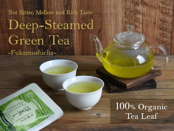 chaganju Green Tea Sencha Fukamushi - deep-steamed green tea - Japanese Organic Loose Leaf Tea, 80g【YAMASAN】