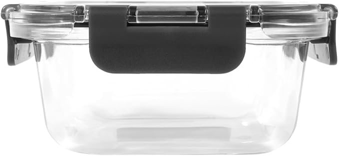 Zyliss E981064 640ml Glass Container, Shatter Resistant Glass, Airtight Food Storage Box with Sealable Lid, Microwave Safe, BPA Free, Freezer Safe, Fridge Storage, Food Container, 18cm x 14cm x 6cm