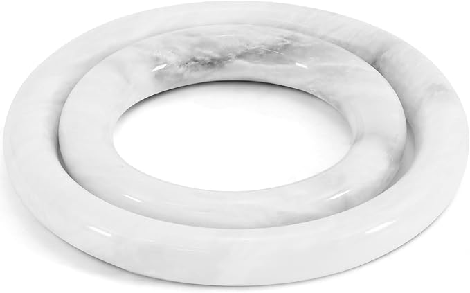Marble Trivets for Dining Table Set of 2 Handmade White Pot Holders for Kitchen Decor and Countertop Accessories - Stone Trivet for Hot Dishes, Hot Plate & Hot Pot