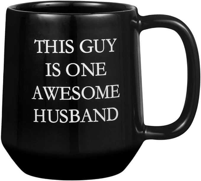 Miicol Funny Coffee Mug 16 oz, Black Coffee Cup, Large Ceramic Tea Mug, Gift Idea for Men, Husband, Flat Bottom Tea Cup, Unique Gift for Birthday, Christmas