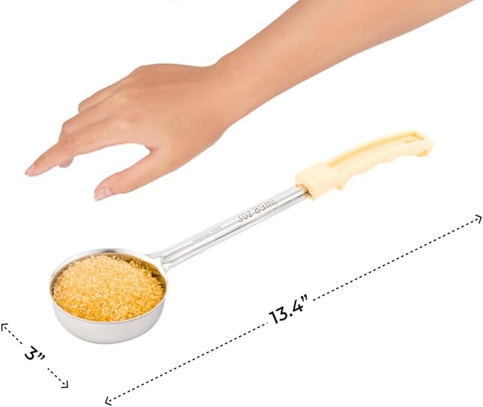 Restaurantware Met Lux 3 Ounce Portion Ladle 1 With Ivory Handle Portion Serving Spoon - Does Not Corrode Dishwashable Stainless Steel Portion Control Serving Utensil Multipurpose