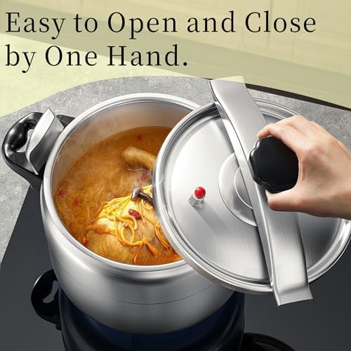 AUNMAS Pressure Cooker, Explosion Proof Can Cooker with Double Bottom Stovetop Pressure Cooker for Gas Stove Induction Cooker (3L)