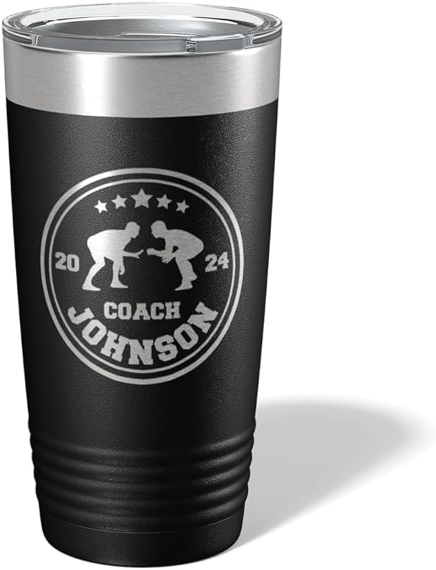 Wrestling Coach gifts, Tumbler, Coach tumbler, Wrestling gifts, Coach Beer glass, Coach gift, Wrestling Coach, Coach gifts, Wrestling Coach (Wrestling Circle, Black, 20oz Tumbler)