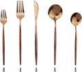 Rose Gold Silverware Set, JASHII 30-Piece Stainless Steel Flatware Cutlery Set for 6, Elegant Hourglass Polished Mirror Finish, Ideal for Home Hotel Wedding Festival Party, Dishwasher Safe