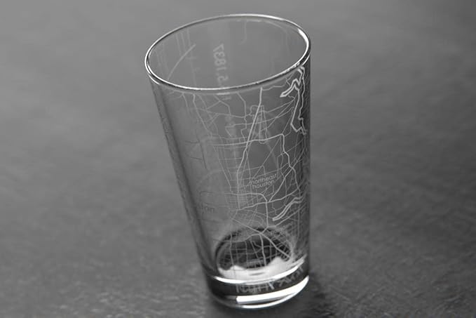 Well Told Engraved Houston Texas Map Pint Glass, Etched Beer Gift (16 oz, Clear) City Map Pint, Custom City Glassware, Gifts For Beer Lovers