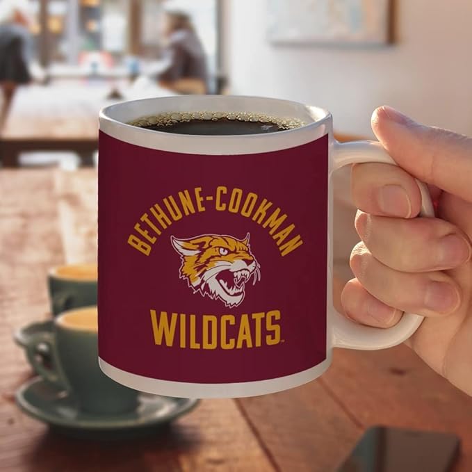 Bethune-Cookman Wildcats Logo Ceramic Coffee Mug, Novelty Gift Mugs for Coffee, Tea and Hot Drinks, 11oz, White