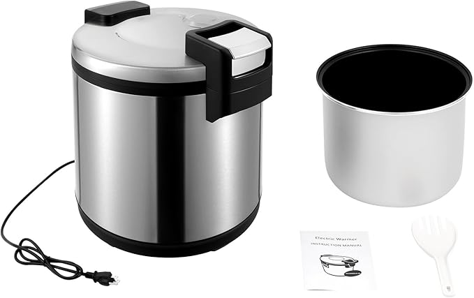 20QT Commercial Rice Warmer, Stainless Steel Rice Warmer (Not Rice Cooker) with Non-Stick Pot, Adjustable Temperature 154.4℉ & 161.6℉ Auto Keep-Warm for Porridge, Sugar Water, Soup