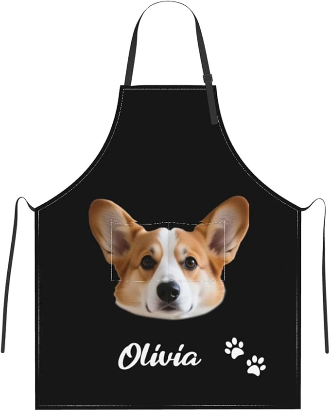 Custom Face Apron for Men Women, Personalized Photo Apron with Pockets, Customized Kitchen Aprons