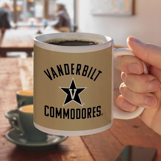 Vanderbilt University Commodores Ceramic Coffee Mug, Novelty Gift Mugs for Coffee, Tea and Hot Drinks, 11oz, White