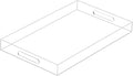 Clear Sturdy Acrylic Serving Tray with Handles 12x20x2H Inches -Spill Proof- Decorative Trays Countertop Organizer for Ottoman Coffee Table Nightstand, sidetable, Breakfast, Tea, Food