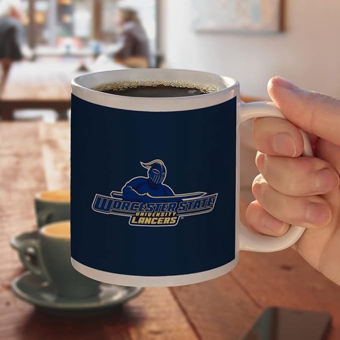 Worcester State University Lancers Logo Ceramic Coffee Mug, Novelty Gift Mugs for Coffee, Tea and Hot Drinks, 11oz, White