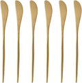 Gold 18/10 Stainles Steel Butter Knife Cheese Spreader Knives Set, Slim Cutlery for Kitchen Hotel Restaurant Wedding Party, Matte Finish, Dishwasher Safe, Pack of 6