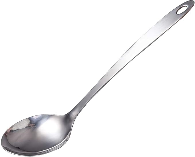 IMEEA Large Cooking Spoon Stainless Steel Basting Spoon for Cooking Serving Spoon, 12.8-Inch