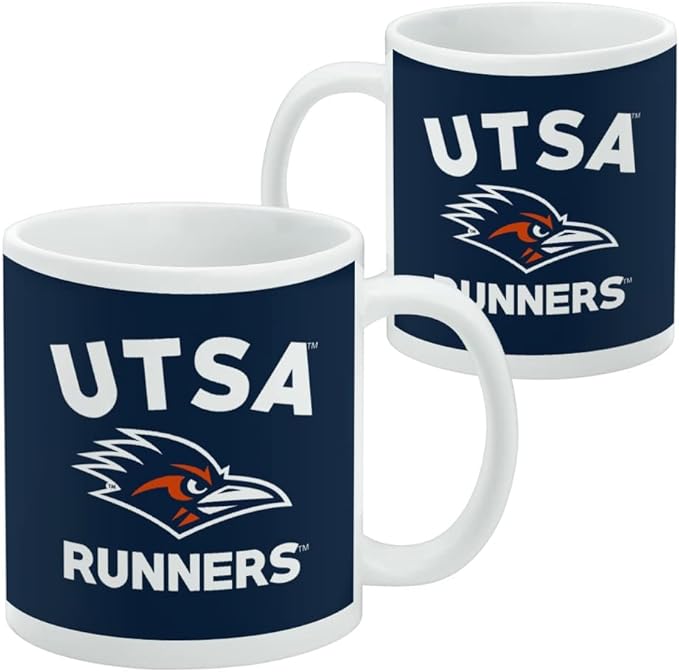The University of Texas at San Antonio Roadrunners Logo Ceramic Coffee Mug, Novelty Gift Mugs for Coffee, Tea and Hot Drinks, 11oz, White