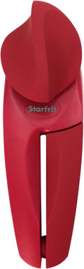 Starfrit MightiCan Can Opener - Safe - Holds Lid and Leaves No Sharp Edges on Lid - 3 Year Warranty - Comfort Grip - Heavy Duty Non-Slip Knob - Red