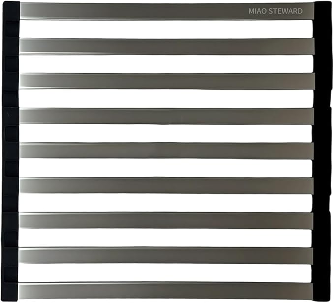 Kitchen Sink Drying Rrack， Stainless Steel Bowl Holder ，Foldable and Non-Slip Suitable for Kitchen Countertops Multipurpose Sink Drying Rack (16.54×12.8IN)