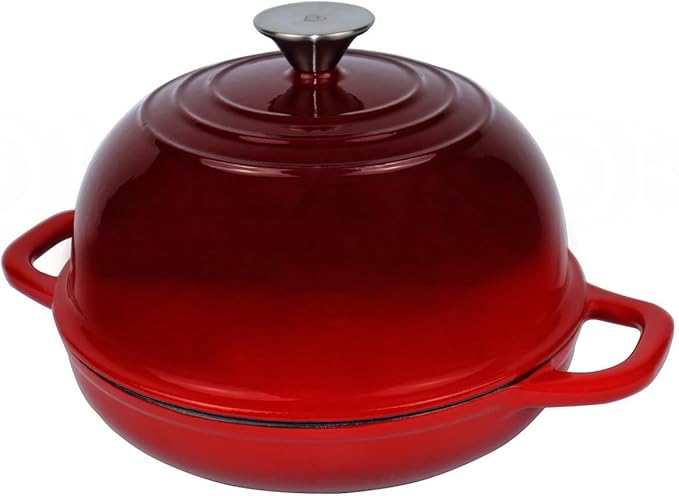 Dutch Oven for Bread Baking Bread Oven for Sourdough Bread Baking, Enameled Cast Iron Dutch Oven Pot with Lid 5 qt Cast Iron Bread Pan, Red