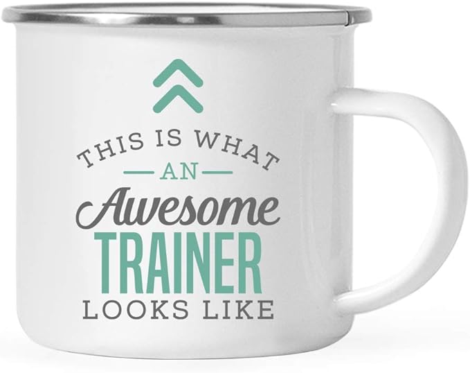 Andaz Press 11oz Stainless Steel Campfire Coffee Mug, Awesome Trainer Looks Like, 1-Pack, Birthday Gift Ideas, Includes Gift Box