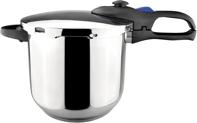 MAGEFESA Favorit 8-Quart Pressure Cooker, 18/10 Stainless Steel Fast Cooker for Quick & Healthy Meals, Induction Compatible, Works on All Stovetops